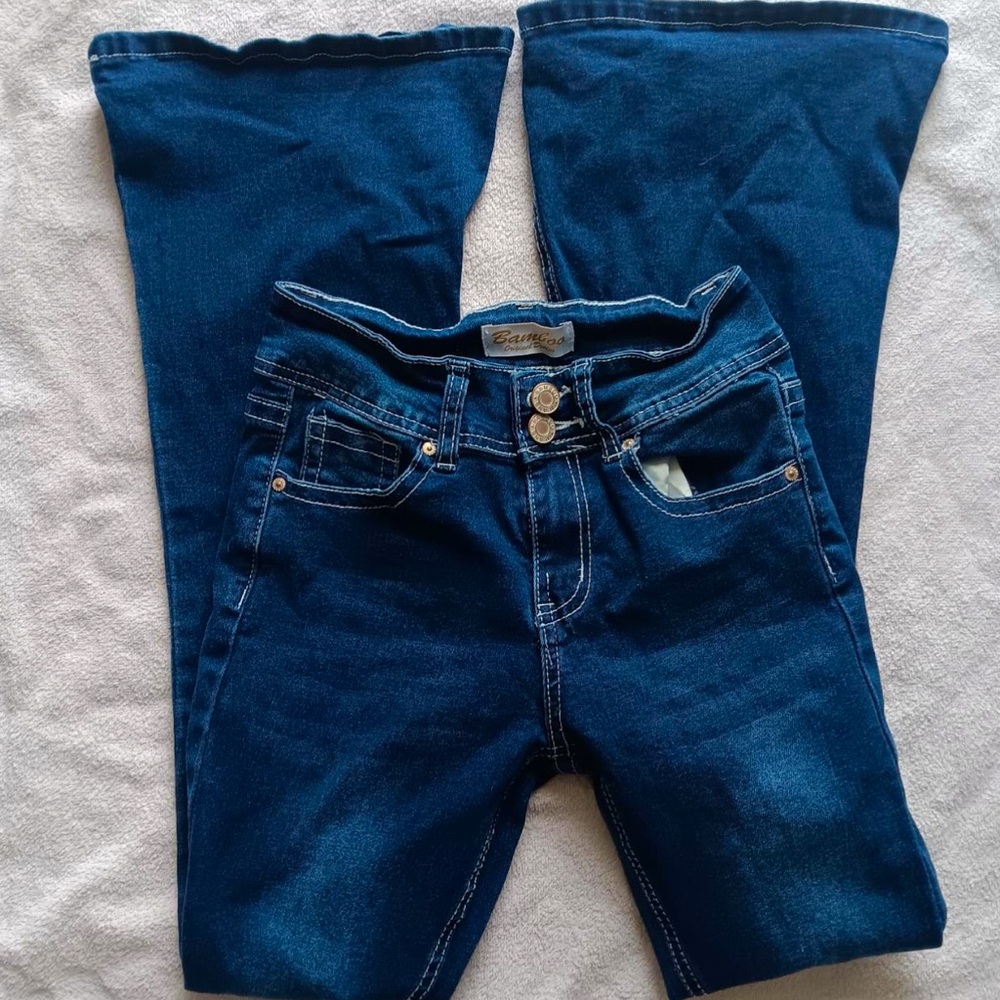 ☆ y2k bootcut flare embellished embroidered rhinestone jeans ☆